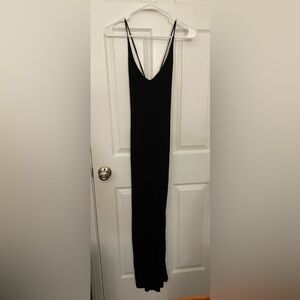 Elegant Black lace up back Sleeveless Dress